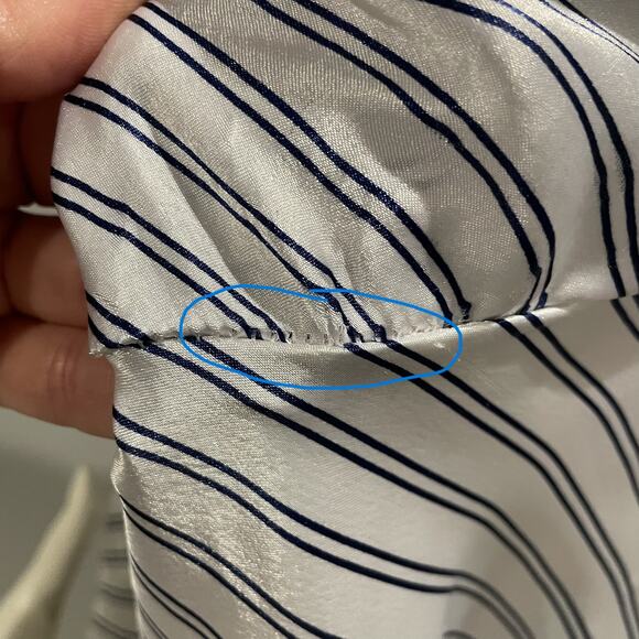 VTG Cinema Etoile Nightgown L Satin Striped Slip Dress Made in USA - Picture 10 of 13